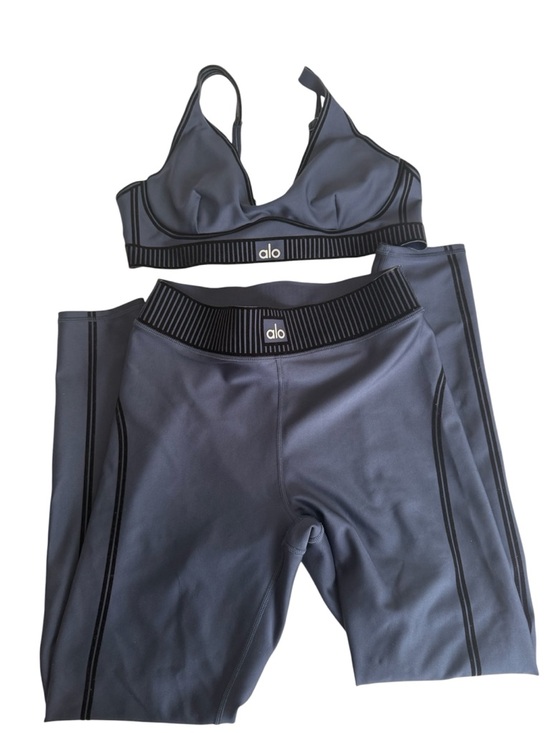 ALO Yoga Other - ALO Yoga Slate Gray Ribbed-Band Sports Bra & Leggings Set